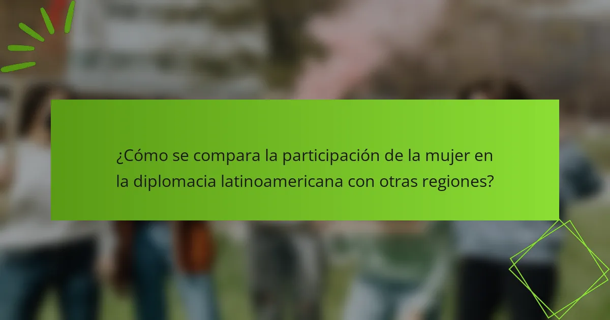 ¿Cómo se compara la participación de la mujer en la diplomacia latinoamericana con otras regiones?