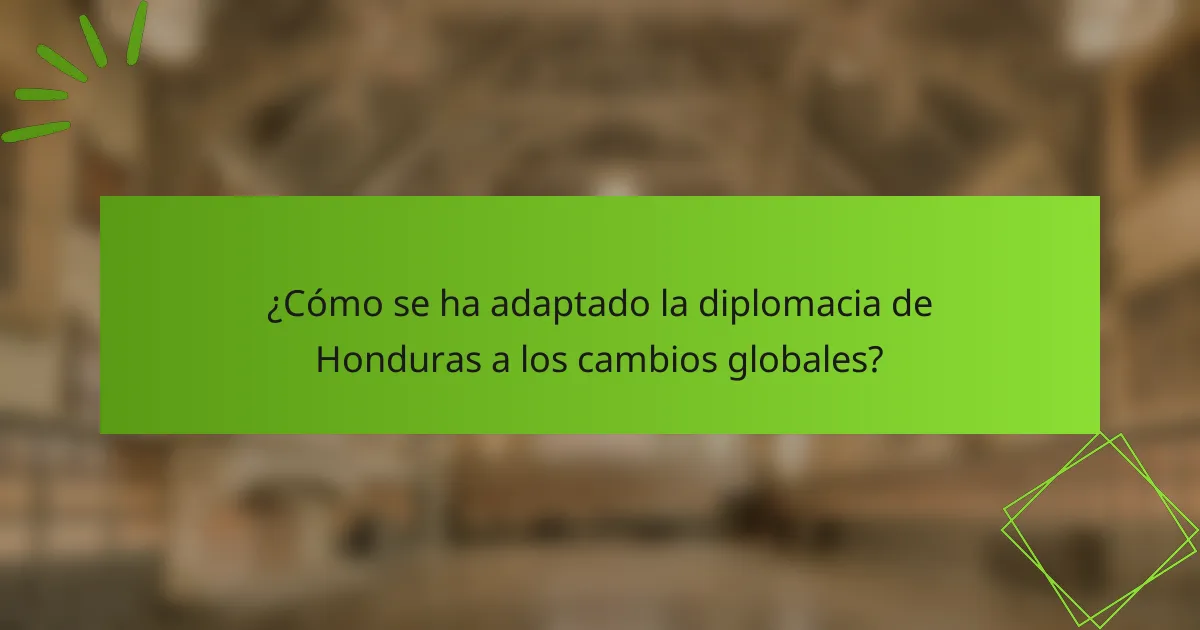 ¿Cómo se ha adaptado la diplomacia de Honduras a los cambios globales?