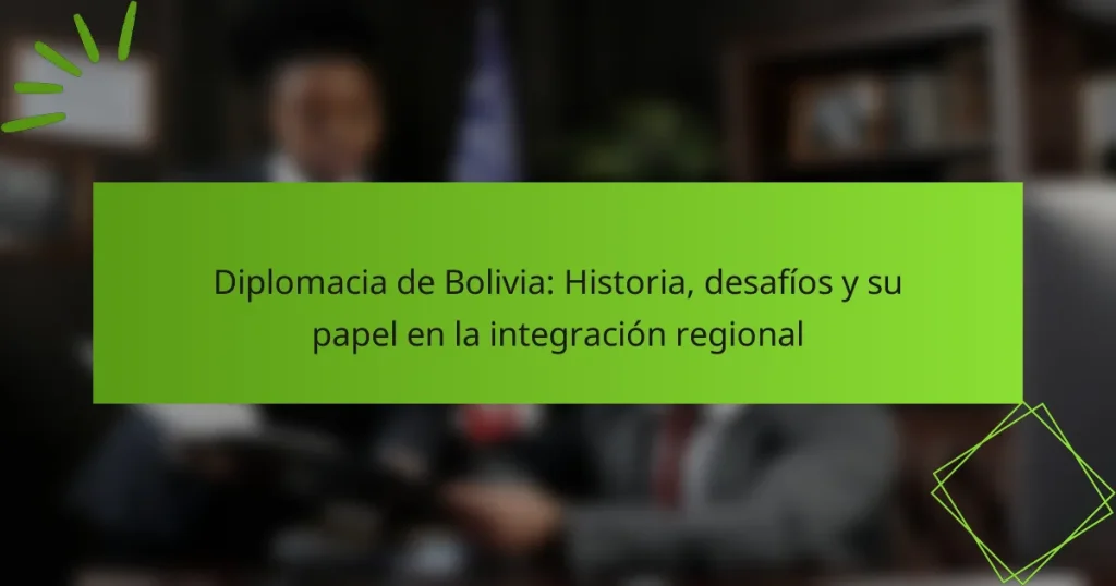Diplomacia de Bolivia: Historia, desafíos y su papel en la integración regional
